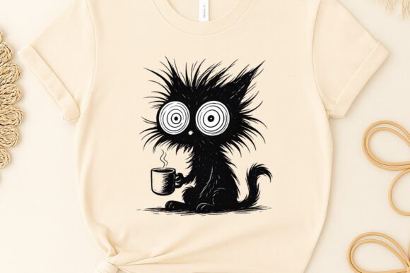 Cat T-shirt Sublimation Funny Black Cat: Your Next Design Asset
