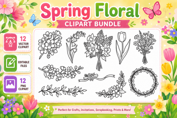 Celebrate the Season: Using the Spring Floral Clipart Bundle