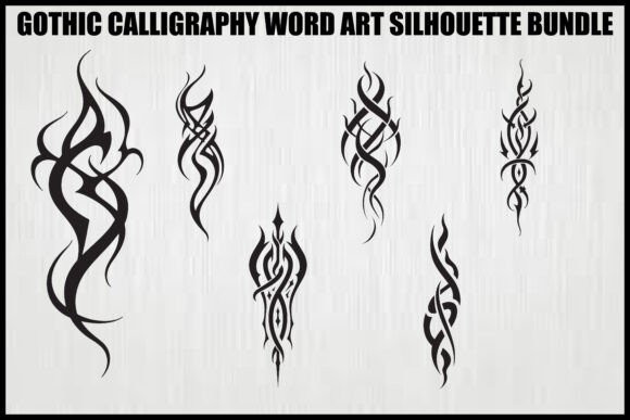 Gothic Tribal Calligraphy Bundle: Bold Word Art for Edgy Designs
