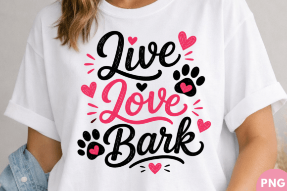 Live Love Bark: A Dog Lover's Go-To T-Shirt Design