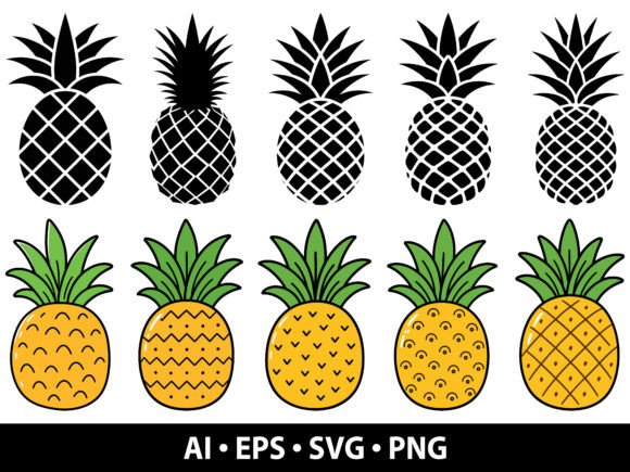 Pineapple SVG Bundle: Tropical Vector Graphics for Every Project