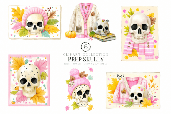 Prep Skully Alternative Clipart: Stylish Spooky