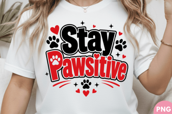 Stay Pawsitive Red Black Dog Lover T-shi: A Bold Statement for Creative Brands