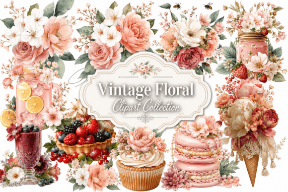 Timeless Beauty for Modern Projects: The Vintage Floral Clipart Bundle