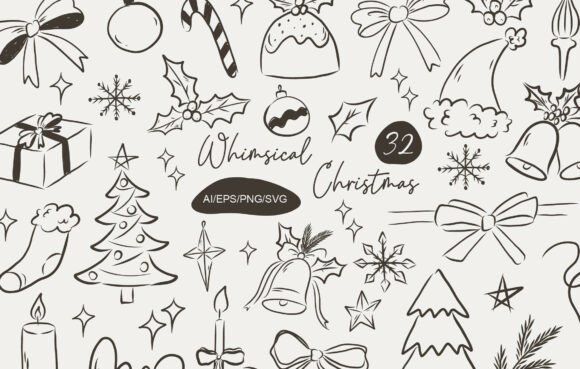 Whimsical Christmas Doodle Set: Elevate Your Holiday Projects