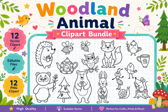 Woodland Animal Clipart Bundle: A Forest-Inspired Design Toolkit